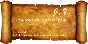 Juranovics Valéria névjegykártya